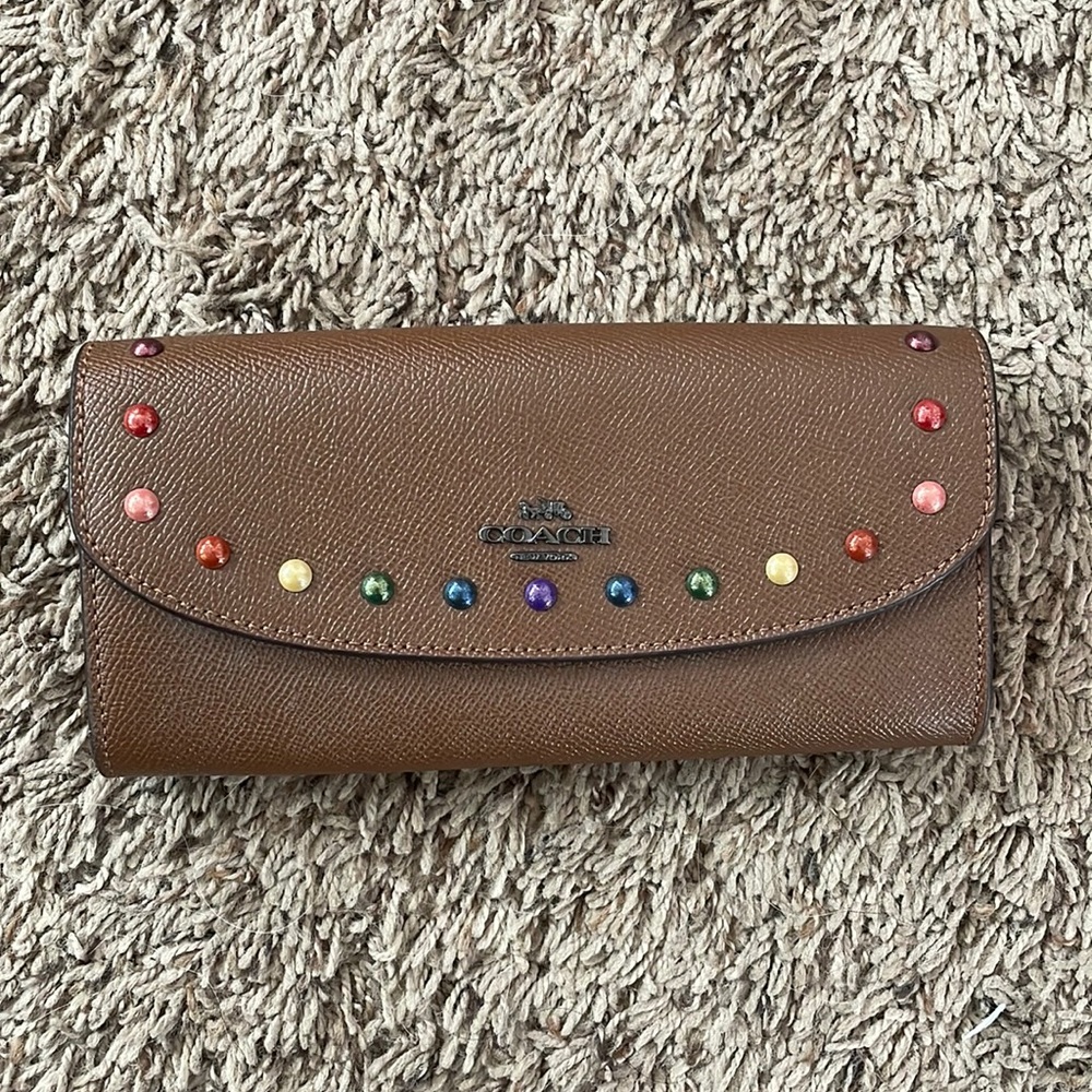 Coach Wallet with Rainbow Rivets